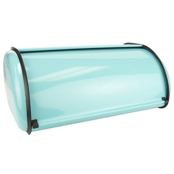 Hds Trading Roll Up Lid Steel Bread Box, Turquoise ZOR96019